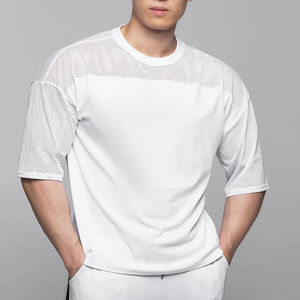 เสื้อยืดตาข่ายแบบหลวมระบายอากาศได้ดีสำหรับผู้ชายฤดูร้อนเสื้อยืดวิ่งออกกำลังกายแบบลำลอง - Product Image 5