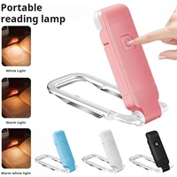 Lámpara de Mesa Plegable con Clip y Protección Ocular, con Control de Botón de Encendido USB, Lámpara de Noche Portátil, Lámpara de Lectura para Estudiantes