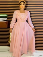 Abayas musulmanes de Dubaï pour femmes, robes longues en mousseline de soie, robes de soirée de mariage, robes de bal, vêtements islamiques, caftan marocain femme, boubou