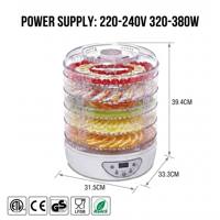 Déshydrateur alimentaire empilable à 5 niveaux avec plateaux en plastique transparents, four de séchage domestique 220V pour petites entreprises de vente en gros