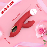 Stoßender Dildo G-Punkt Klitoris-Nippel-Stimulator USB Wiederaufladbar Wasserdicht IPX7 Mehrstufige Vibration Rosen-Design für Frauen