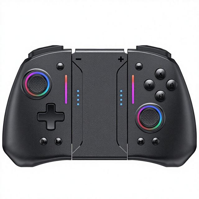 Wireless OLED Game Controller for Switch Lite with RGB Lights and Vibration Motor Supports NS Wake up for Bluetooth Connectivity