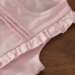 Vestito per Bambina 2026 Estivo Rosa Marrone Scuro con Volant Senza Maniche - Product Image 4
