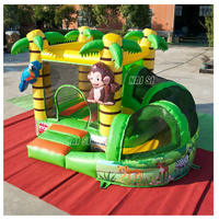 Château gonflable pour enfants 3x3,5m, combo toboggan gonflable jungle pour location de fête