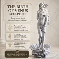 Statue Art Déco Vénus Coquille en Résine Blanche Sculpture Déesse Grecque Figurine Écologique Haute Qualité pour Décoration Intérieure et Art