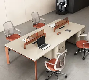 Ofis mobilyaları 2/4/6/8 kişilik Modern Minimalist şık personel masası OEM ofis masası