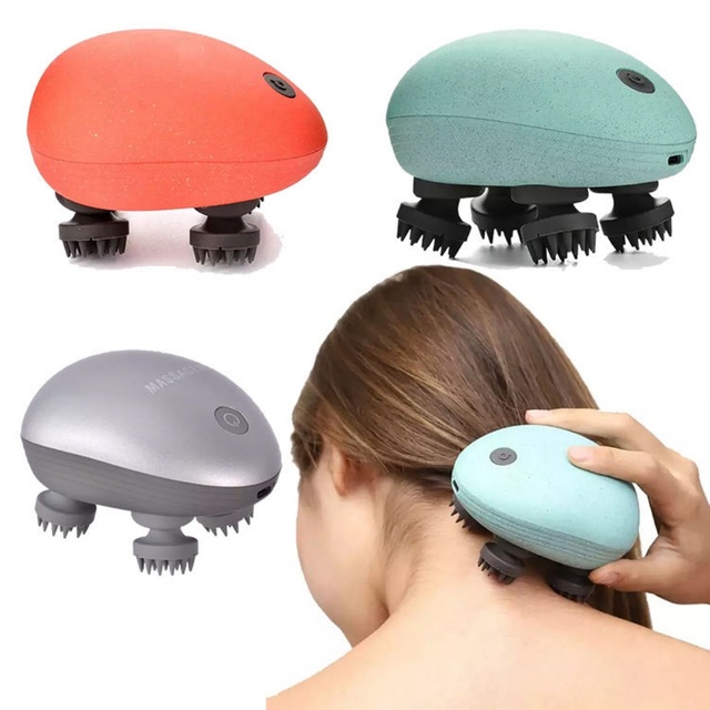 Electric Head Scalp Scratcher Machine Mimics Four-Finger Kneading Handheld Pet Massager