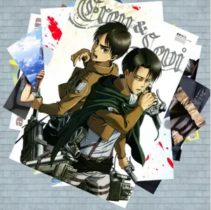 PINYU Anime Jepang Serangan Manga On Titan Poster Dekorasi Dinding Poster Kecil Timah