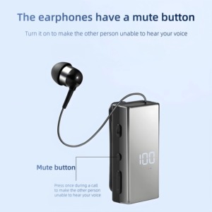 Écouteurs sans fil <span class=keywords><strong>K100</strong></span> avec lecteur MP3 carte TF, affichage numérique LED de la batterie, casque mono pour réunions - Product Image 3