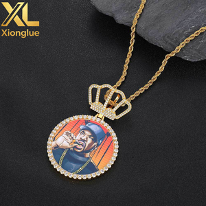 New Arrivals Crown Hook Custom Photo Pendant <b>Memory</b> <b>Gift</b> Big Round Custom Picture Pendant - Product Image 4