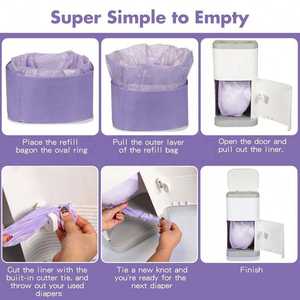 Sacs de recharge pour système de gestion des couches, sacs poubelles intelligents pour seaux à couches et gestion des déchets ménagers - Product Image 4