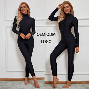 2023 nouveau Design musulman maillots de bain femmes à manches longues couleur unie modeste Burkinis musulman maillots de bain maillot de bain <span class=keywords><strong>Le</strong></span> Burkinis - Product Image 1