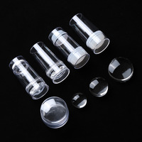 Vente directe du fabricant, outils à ongles en plastique, kit de tamponnage d'art d'ongles en silicone transparent, outil de transfert d'impression d'ongles de 2,8 cm