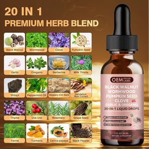 Larutan Wormwood kenari hitam 20 in 1 dengan cengkeh, biji labu, bawang putih, Oregano,Berberine untuk membersihkan kesehatan pencernaan - Product Image 4