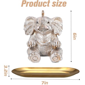 Estatua de Animal de resina hecha a mano para decoración del hogar, estatua de elefante de plata de alta calidad - Product Image 5