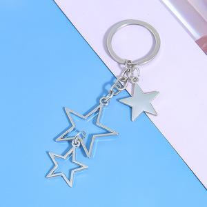 Thời trang kim loại rỗng ngũ giác Sao Tua Keychain vài ngày Valentine Keychain Ba lô mặt dây chuyền xe Keychain - Product Image 4