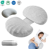 Oreiller de grossesse ajustable pour le soutien du ventre, en mousse à mémoire de forme rafraîchissante, forme cale, personnalisable