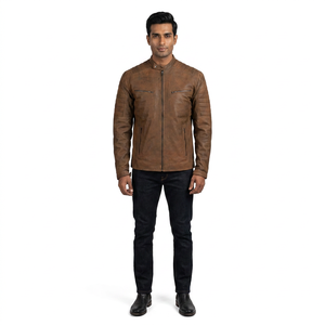 Chaqueta de Cuero Genuino para Hombre, de la Mejor Calidad, Duradera y Elegante, Estilo Vintage, Transpirable, Hecha en Pakistán - Product Image 1