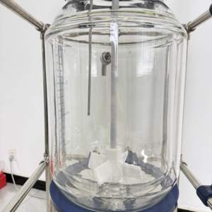 مفاعل زجاجي للدفعات مقوس 10 لتر 20 لتر مع نظام عمود تصحيح - Product Image 4