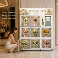 Distributeur Automatique Intelligent Réfrigéré en Acier Inoxydable pour Fleurs – Casier à Bouquets 8 Portes avec Gestion Cloud – Kiosque de Vente au Détail Automatique
