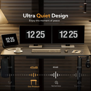 Venta al por mayor de altura ajustable escritorio eléctrico de pie con cajones, de pie escritorio eléctrico de altura ajustable, negro - Product Image 5