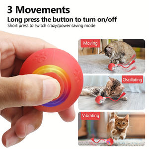 Jouet interactif de boule de chat boule mobile automatique pour chats d'intérieur roulement rapide gazouillis et mouvement activé balle de chat jouets cadeau amusant - Product Image 3