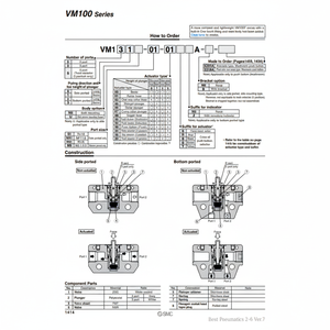 Válvula mecánica SMC Pneumatics, producto de la VM132-M5-00A - Product Image 1