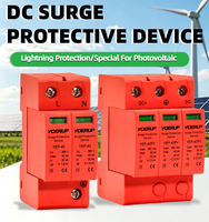 Parafoudre DC photovoltaïque T1/T2 2P 2 pôles 3P 20kA 40kA 500V 600V 1000V 385V 275V Dispositif de protection contre les surtensions
