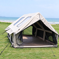 Tente gonflable Khaki à gonflage rapide avec auvent amovible, anneaux en D métalliques, imperméable, quatre saisons, pour l'extérieur