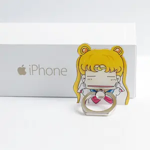 Acrylic Ring Buckle Mobile Phoneholder Cartoon Cat Rabbit Personality Lazy Universal Paste Ring mobile phone holders