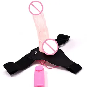 En çok satan koşum seks oyuncakları kadın yapay penis üzerinde titreşimli kayış
