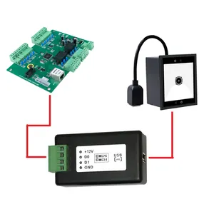 USB RFID Card Reader/QR Scanner To Wiegand26/34/66 Access Controller Signal Data Converter In ASCII/hex Code Output