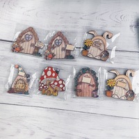 Adorable cintre de porte en bois de Pâques lapin enchanté, champignon et fée elfe 2D Art fait à la main printemps décor à la maison cadeau