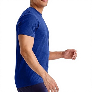 T-shirt de sport personnalisé pour homme à col en V, respirant, séchage rapide, polyester/coton écologique, pour la gym, l'entraînement, style urbain, OEM - Product Image 1