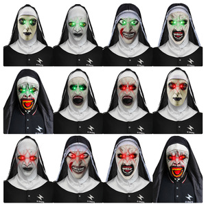 Série de masques d'horreur The Nun, pour bals masqués, couvre-chefs fantomatiques pour films et télévision, accessoires de farce pour fêtes d'Halloween - Product Image 6