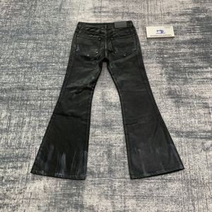 DENIMGUYS Jeans <span class=keywords><strong>de</strong></span> Mezclilla Ajustados y Acampanados para <span class=keywords><strong>Hombre</strong></span>, Estilo Vintage, Recubiertos <span class=keywords><strong>de</strong></span> Cera Negra, Personalizados al por Mayor - Product Image 2