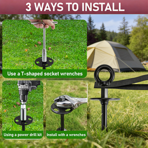 <span class=keywords><strong>Kit</strong></span> <span class=keywords><strong>d</strong></span>'<span class=keywords><strong>ancrage</strong></span> robuste pour trampoline, pivotant à 360°, en métal, pour trampolines, tentes de camping et balançoires - Product Image 5