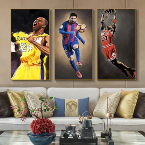 Ottimo giocatore di basket Kobe Bryant e giocatore di calcio Poster e stampa su tela pittura Wall Art per soggiorno Home Decor