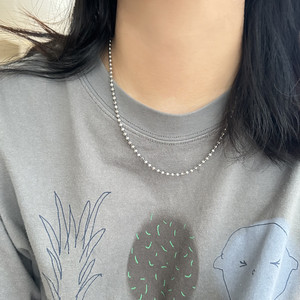 Collier en argent pur S925, géométrique, industriel lourd, design simple et tendance, vintage, zircon, chaîne de clavicule, perles, mode - Product Image 4