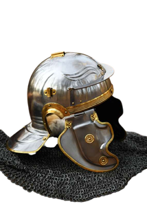 Casco de Centurión Romano Antiguo, Disfraz de Guerrero Medieval, Armadura Romana Plateada/Dorada para Cosplay y Representaciones Escénicas - Product Image 3