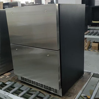 Réfrigérateur à vin encastrable électrique sous comptoir, tiroir réfrigérant 121-200L, double zone, refroidissement par air, acier inoxydable, usage hôtelier