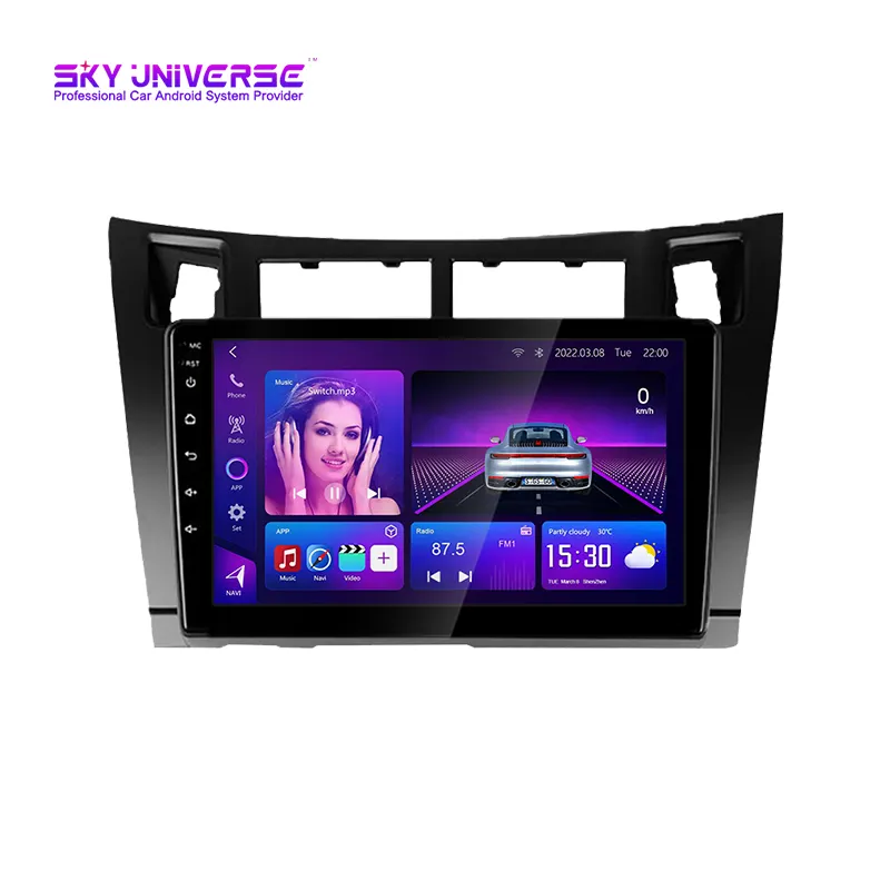 Reproductor de Audio DVD para coche Android 13 8Core para Toyota Yaris 2005-2011 con WIFI navegación GPS Radio Estéreo BT Carplay SWC IPS DSP