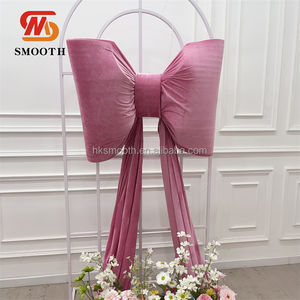 Grand nœud en velours rose vif romantique, nœud en velours manuel lisse pour la décoration de fête d'anniversaire - Product Image 6