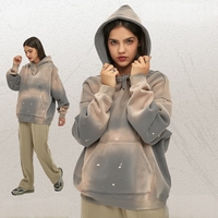 ARTIE Unisexe |   Nouvelle Collection Automne/Hiver 2026 – Sweat-shirt Streetwear 360g Brodé Effet Singe, Déchiré et Salissures d'Encre, Style Vieilli