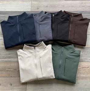 เสื้อฮู้ดผู้ชายทรงปกติ คอตั้ง สไตล์ลำลอง ผ้าทอ ลายเรียบ ซิปหน้า สำหรับฤดูใบไม้ผลิและฤดูใบไม้ร่วง ปี 2024 - Product Image 1