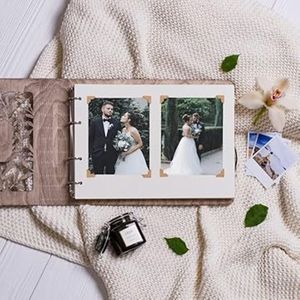 <span class=keywords><strong>Livre</strong></span> d'or en bois personnalisé A4 vierge avec couverture en bois <span class=keywords><strong>de</strong></span> phylloxyne, gravé au laser, pour mariage, vente en gros - Product Image 5