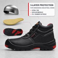 Chaussures de sécurité à tige haute avec embout en acier, semelle intermédiaire en Kevlar et semelle extérieure en caoutchouc PU pour travaux industriels EN ISO 20345:2022 S3L HRO SR OEM