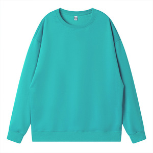 Thin Crew Neck Sweatshirt 260G Twill Drop Shoulder Solid Color Polyester Pullover For Daily Wear - Product Image 4