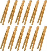 Pinces à pain en bois et bambou écologiques Babybear, finition polie, logo personnalisé, légères, 20 pièces, lavage à la main uniquement