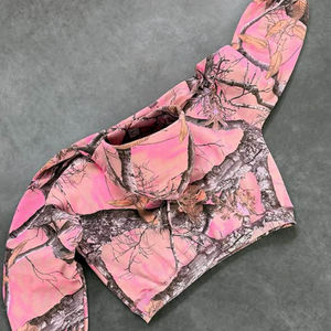 Maßgefertigter Übergroßer Pullover-Trainingsanzug im Vintage-Streetwear-Stil aus Baumwolle mit Allover-Print und Echtem Tarnmuster, Jogginghose und Hoodie Set - Product Image 5